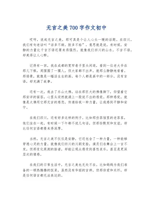 无言之美700字作文初中