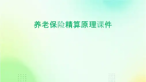 养老保险精算原理课件