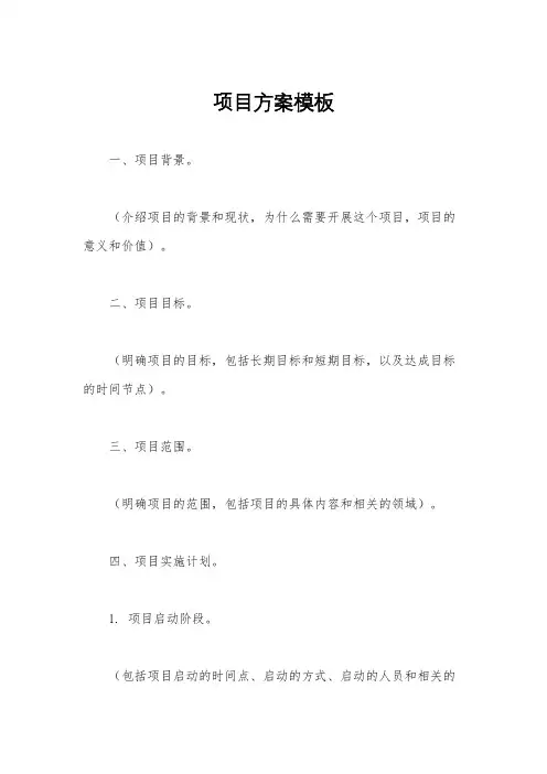 项目方案模板