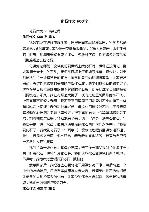 化石作文600字七篇
