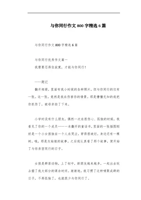 与你同行作文800字精选6篇