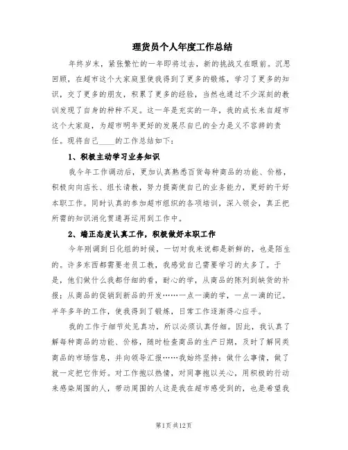 理货员个人年度工作总结(6篇)
