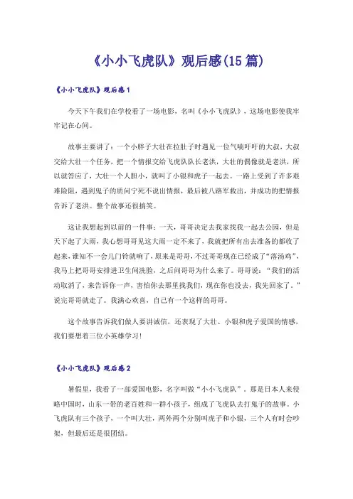 《小小飞虎队》观后感(15篇)