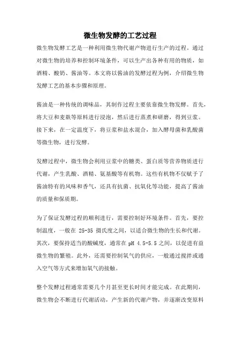 微生物发酵的工艺过程