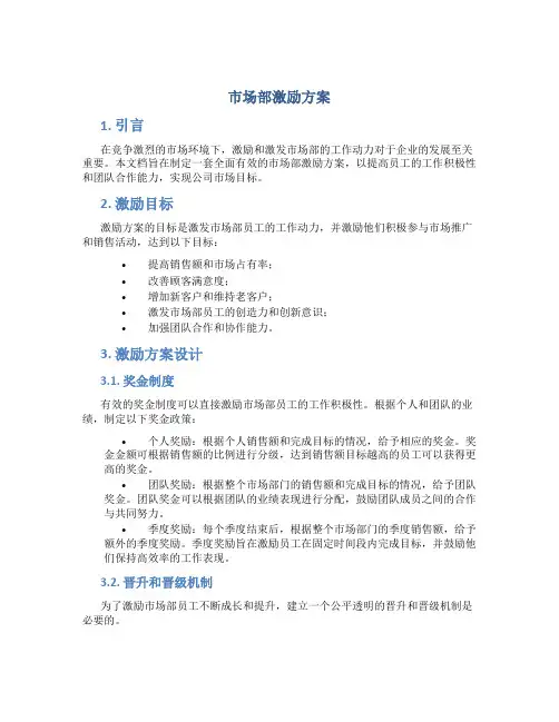 市场部激励方案