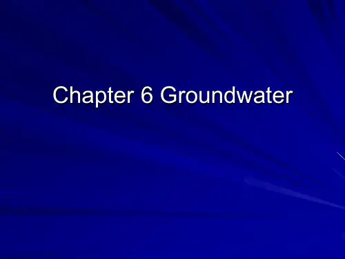 《水文学原理》Chapter 6 Groundwater