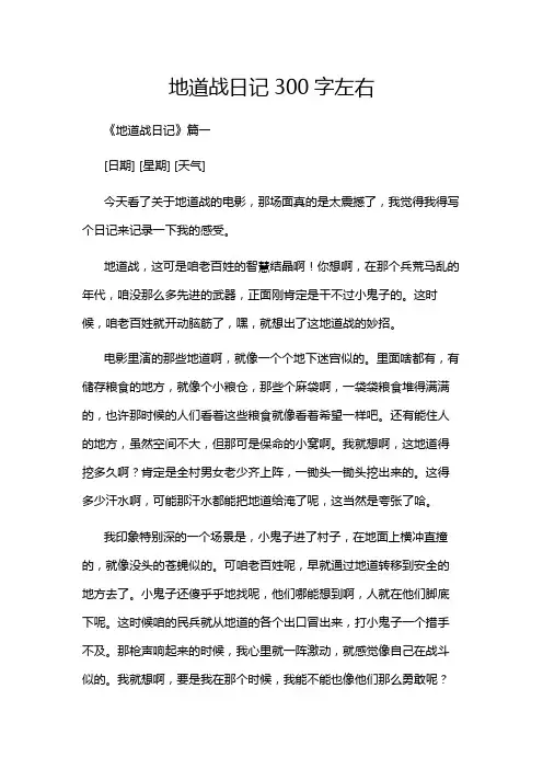 地道战日记300字左右