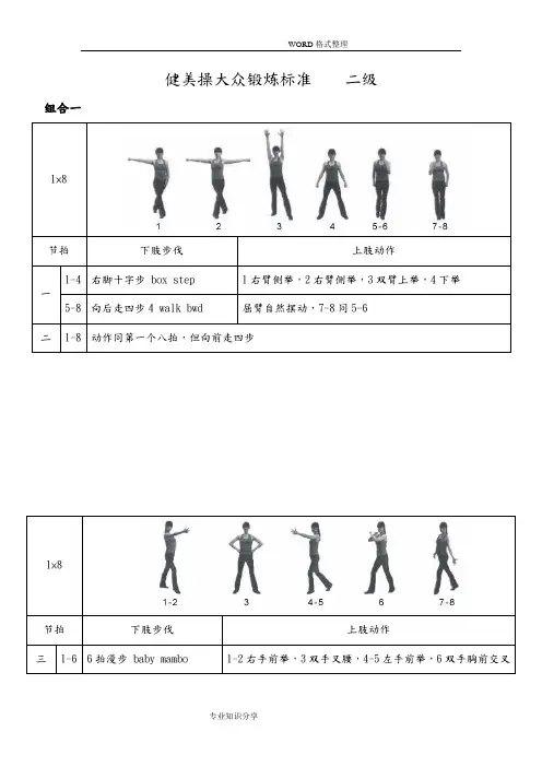 《全国健美操大众锻炼标准》第三套大众二级动作图解