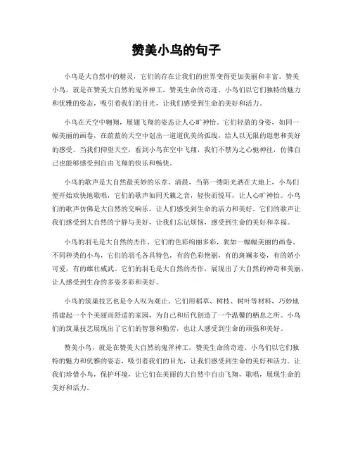 赞美小鸟的句子