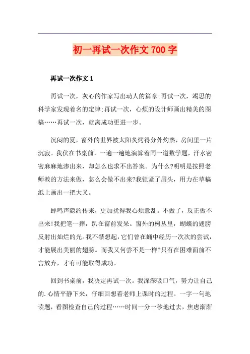 初一再试一次作文700字