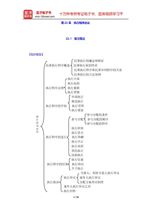 张卫平《民事诉讼法》(人大第3版)笔记和课后习题详解-第23章 执行程序总论【圣才出品】