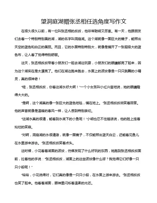 望洞庭湖赠张丞相任选角度写作文