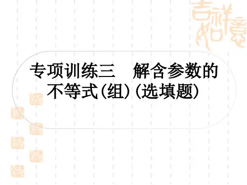 中考数学中档题突破 专项训练三 解含参数的不等式(组)(选填题)