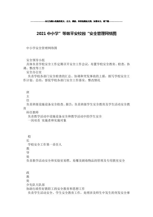 2021中小学”等级平安校园“安全管理网络图