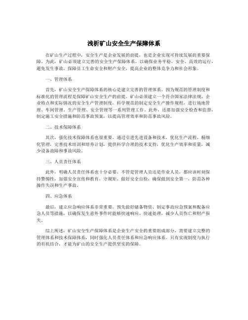 浅析矿山安全生产保障体系