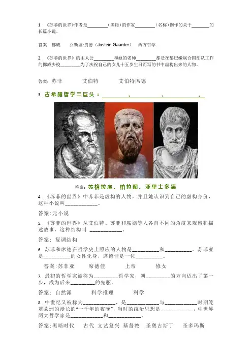 苏菲的世界题目
