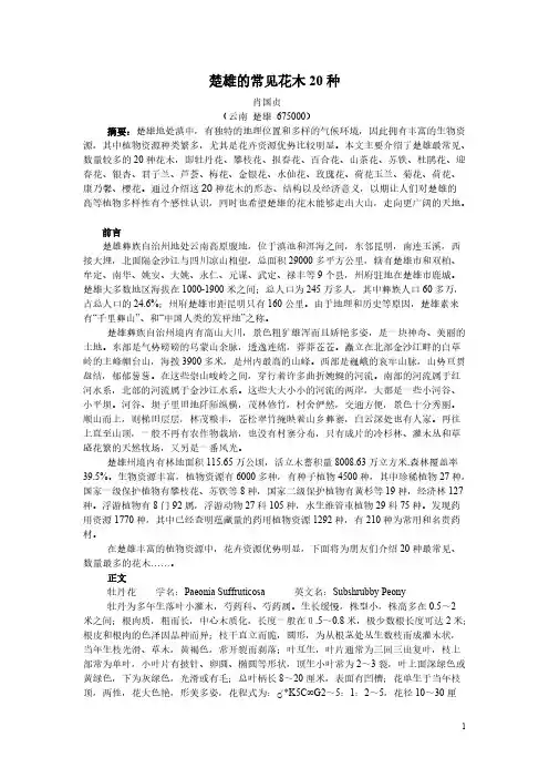 【VIP专享】楚雄的常见花木20种