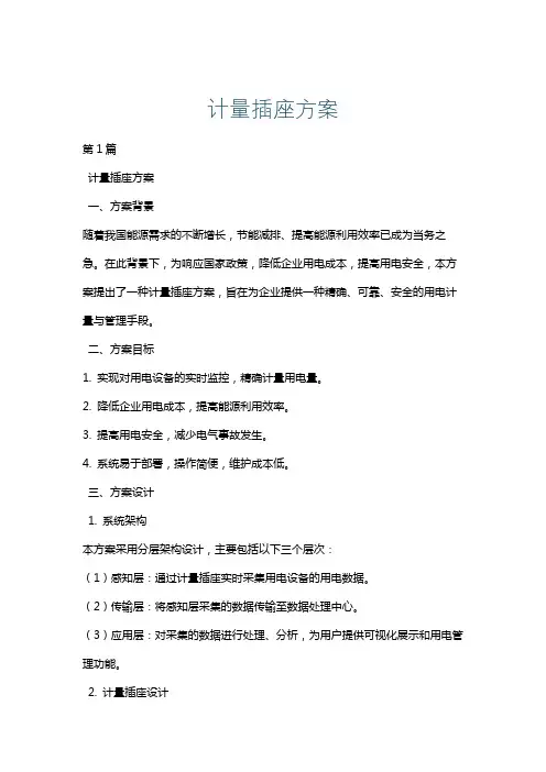 计量插座方案