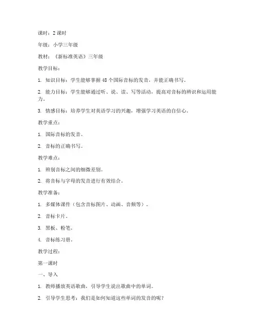 小学英语音标领读教案模板