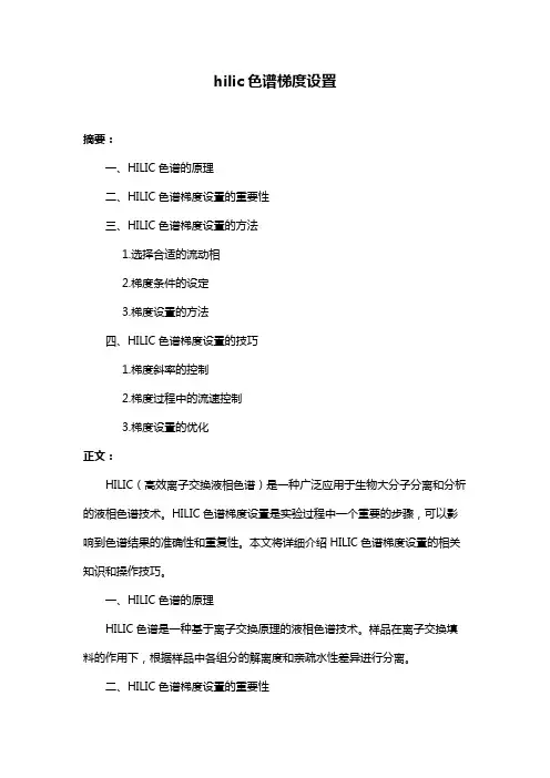 hilic色谱梯度设置