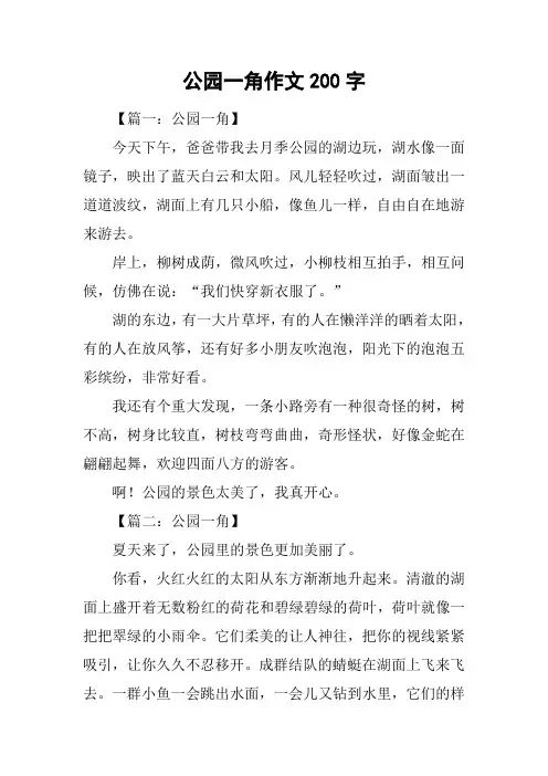 公园一角作文200字
