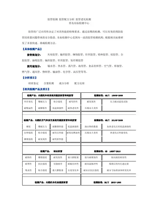 胶管检测 胶管配方分析 胶管老化检测