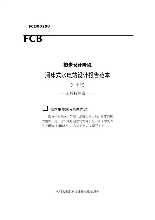 水利水电勘测设计技术文件范本