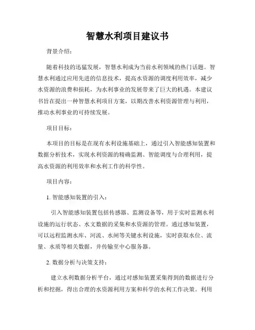 智慧水利项目建议书
