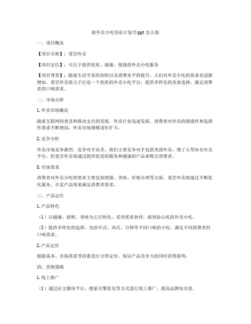 做外卖小吃创业计划书ppt怎么做