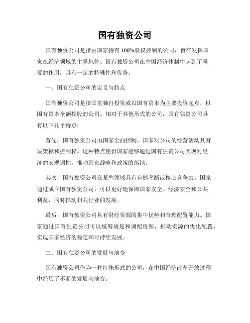 国有独资公司