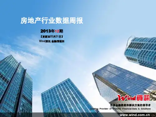【Wind资讯】房地产行业数据
