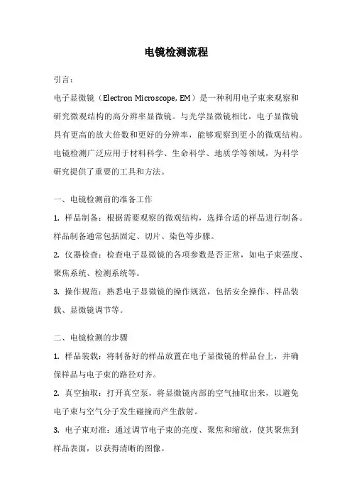 电镜检测流程