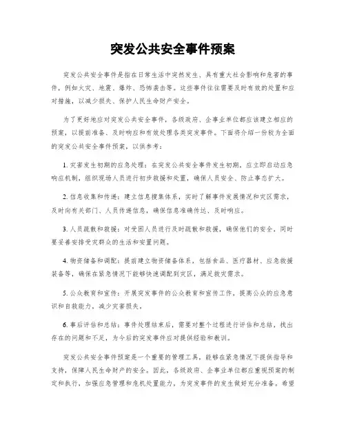 突发公共安全事件预案