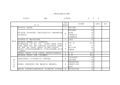 诊断性刮宫操作评分细则