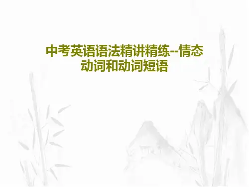 中考英语语法精讲精练--情态动词和动词短语共46页文档