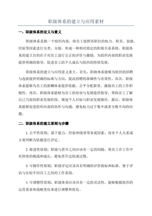 职级体系的建立与应用素材