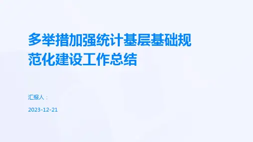多举措加强统计基层基础规范化建设工作总结