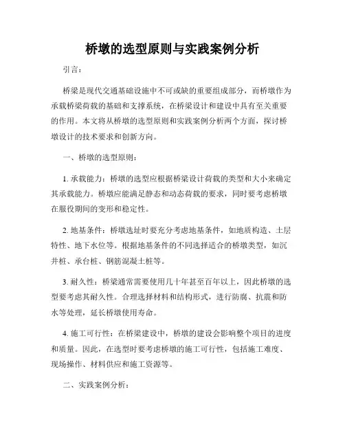 桥墩的选型原则与实践案例分析