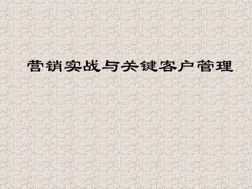 营销实战与关键客户管理