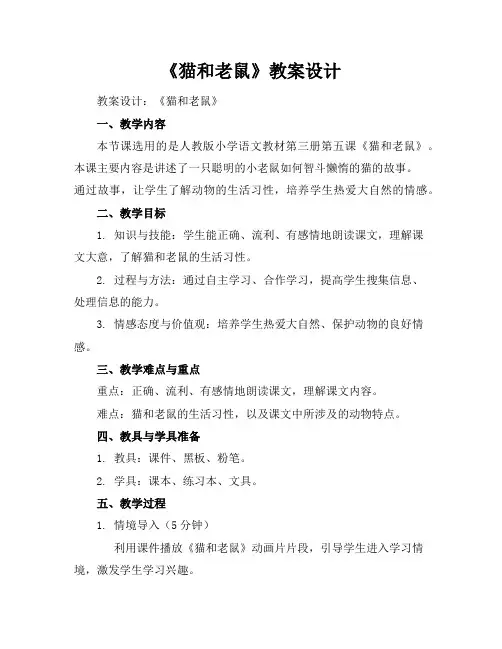 《猫和老鼠》教案设计