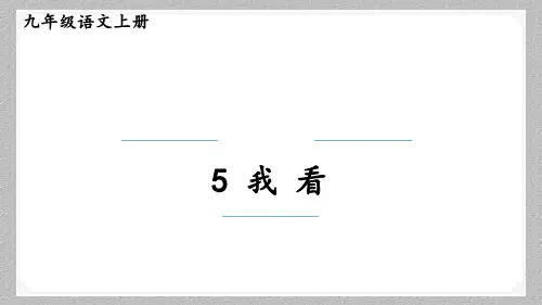 人教部编版九年级语文上册第5课《我看》课件(共20张PPT)最新课件PPT