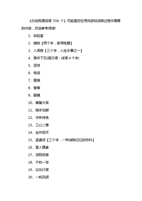 你说我猜词语556个