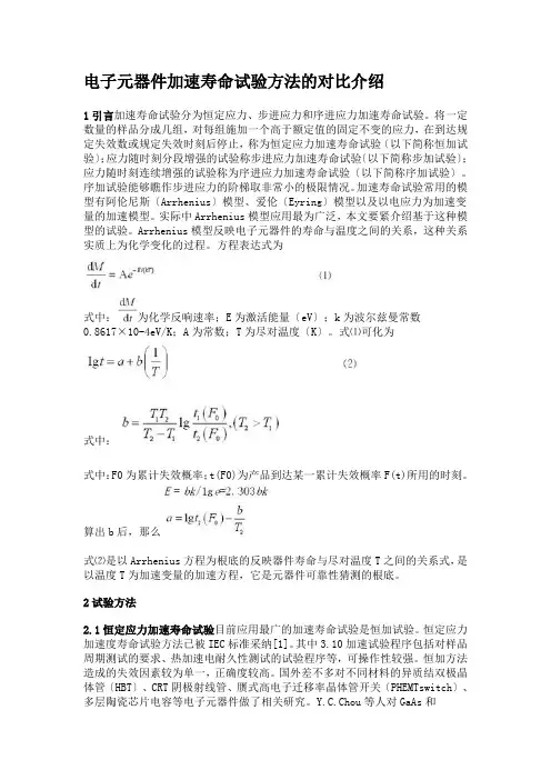 电子元器件加速寿命试验方法的比较介绍