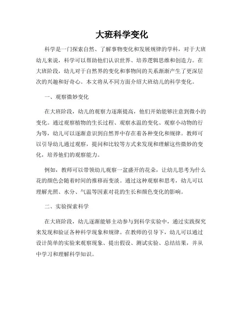 大班科学变化