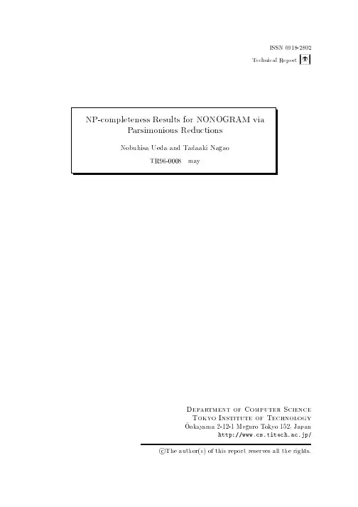 NP-completeness results for NONOGRAM via parsimonious reductions