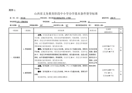 紫金小学办学基本条件督导标准
