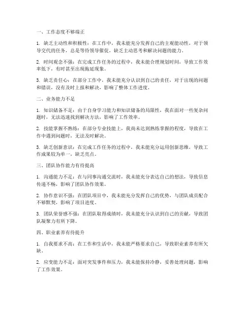 个人业绩工作总结的不足