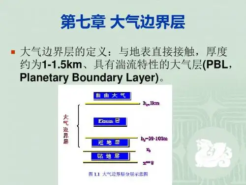 大气行星边界层第七章ppt课件-PPT文档资料