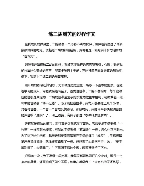 练二胡刻苦的过程作文