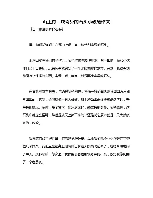 山上有一块奇异的石头小练笔作文